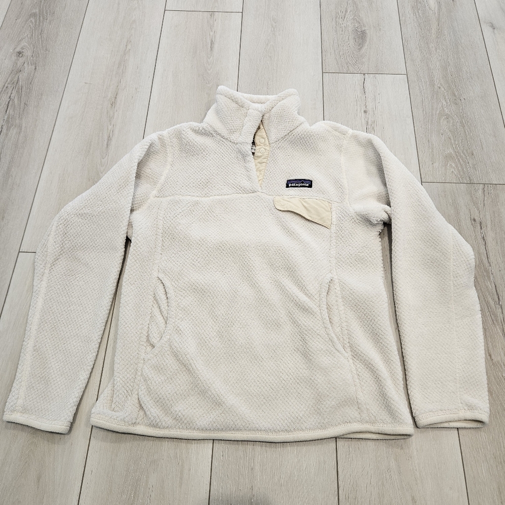 Patagonia ReTool Snap T Fleece Pullover, White, Small